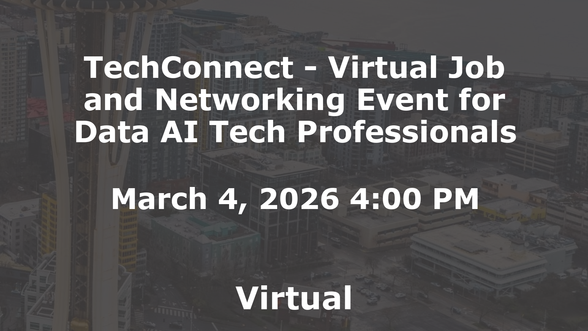 TechConnect - Virtual Job and Networking Event for Data AI Tech Professionals event image